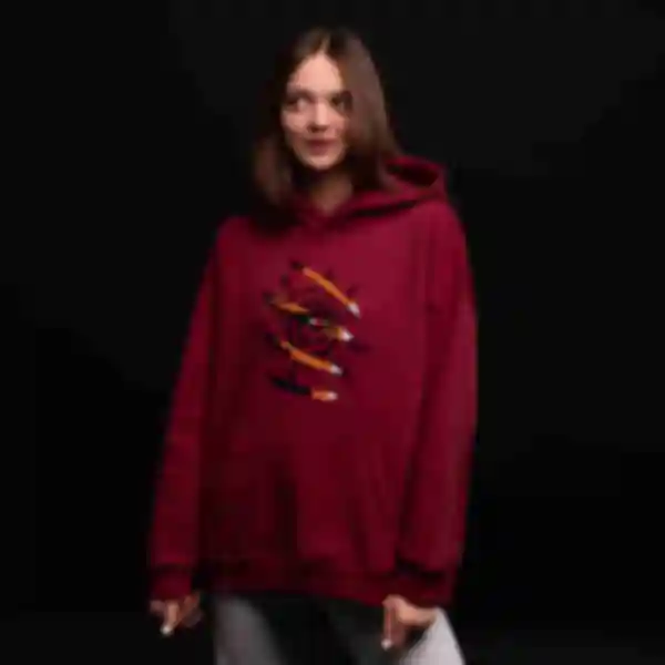 Худі OVERSIZE №10 • Курама • Naruto, бордовий